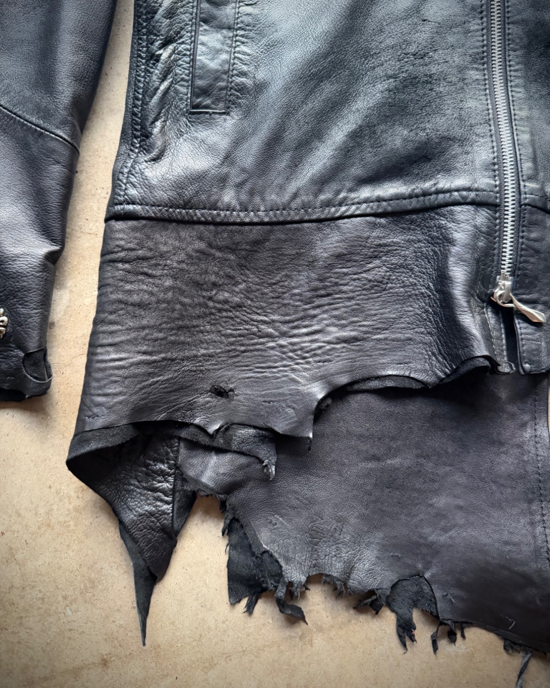 14th Addiction Leather Cross Zip Hoodie — photo 4