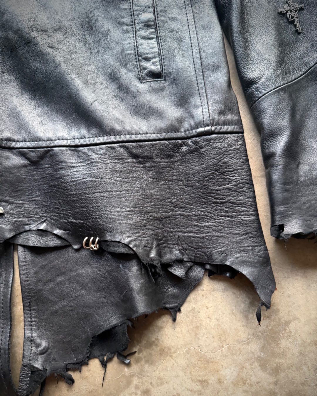 14th Addiction Leather Cross Zip Hoodie — photo 5
