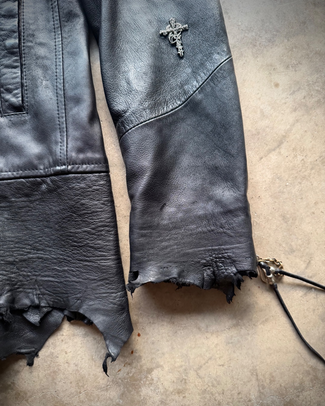 14th Addiction Leather Cross Zip Hoodie — photo 6