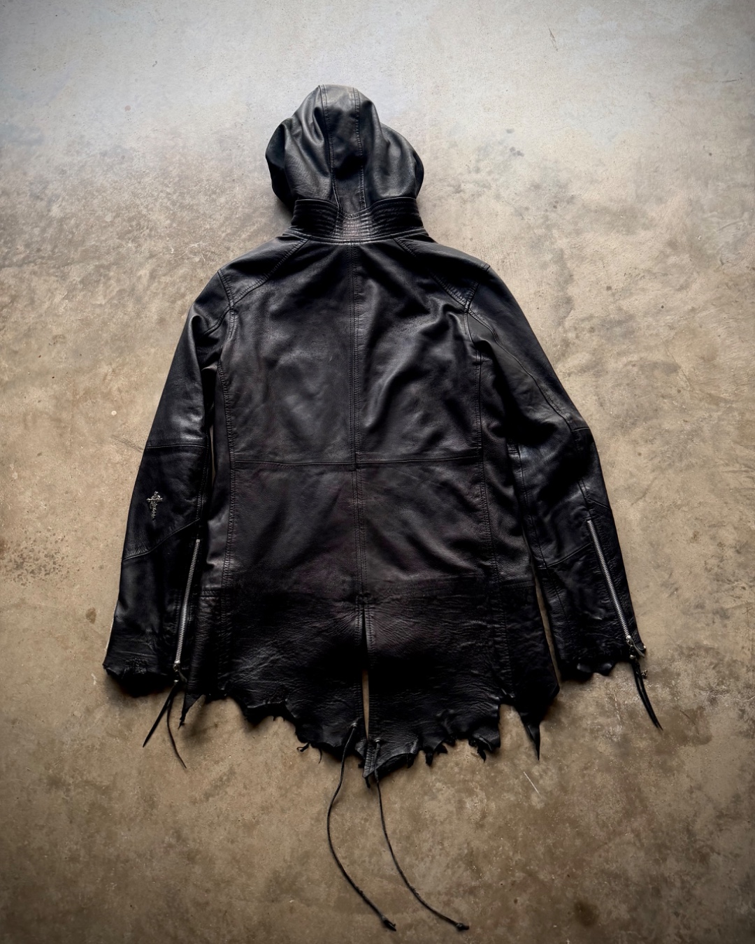 14th Addiction Leather Cross Zip Hoodie — photo 2
