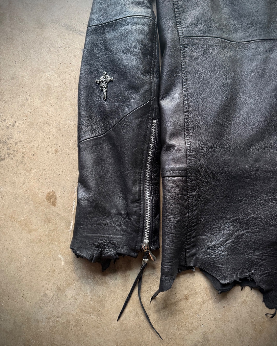 14th Addiction Leather Cross Zip Hoodie — photo 7